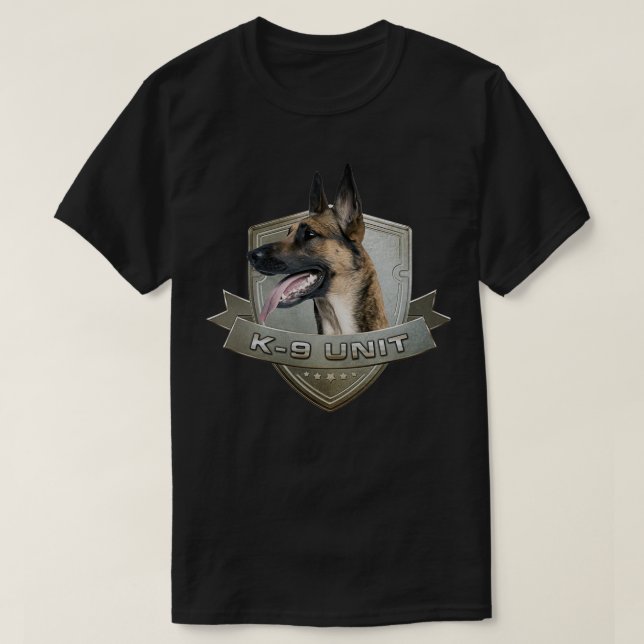 Camiseta Mecelaar do pastor belga de Malinois, unidade K9 (Frente do Design)