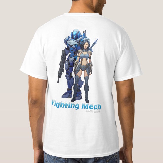 Camiseta Mech de combate (Unidade Azul) (Verso)
