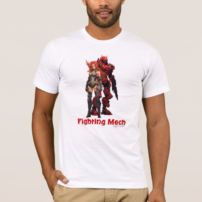 Camiseta Mech de combate (Unidade Vermelha) (Frente)