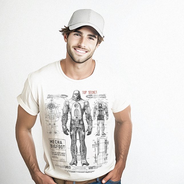 Camiseta Mecha Bigfoot Protótipo Secreto 1958 (Bigfoot 1958 Top Secret Prototype)