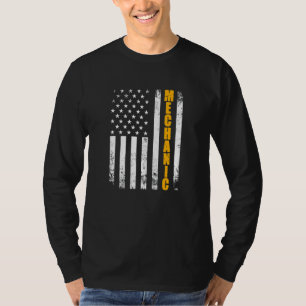 Camiseta Mechanic American Flag Usa Patriótico Ortoso Funny