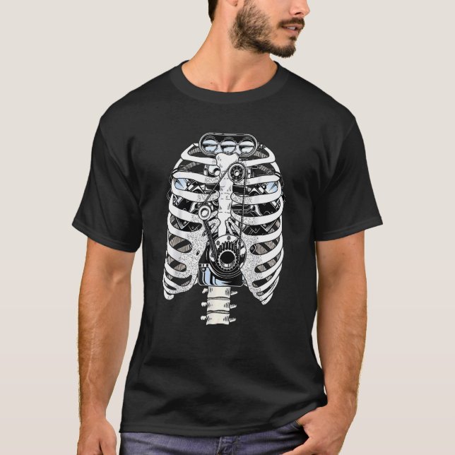 Camiseta Mechanic Car Engineer Skeleton Mechanics (Frente)