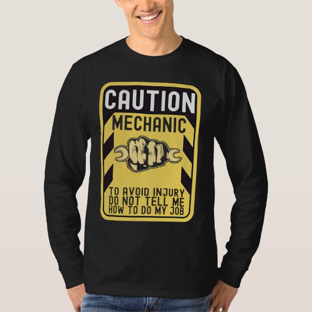 Camiseta Mechanic Caution Handyman Repairman (Frente)