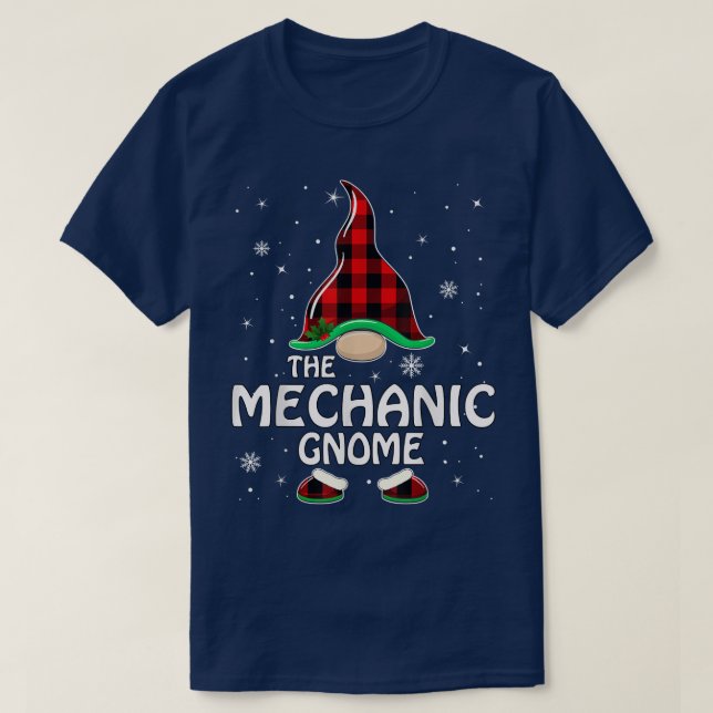 Camiseta Mechanic Gnome Buffalo - Xadrez Matching Family Ch (Frente do Design)