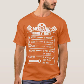 Camiseta Mechanic Hourly Rate Labor Rates Funny CoWorkers