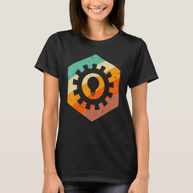 Camiseta Mechanical Engineer  Retro Engineering Gear Engine (Frente)