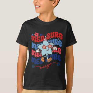 Camiseta Med Surg Enfermeira Patriótica Americana 4 De Julh