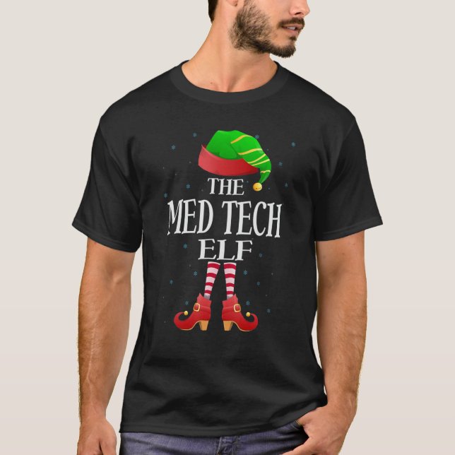 Camiseta Med Tech Elf  Matching Pajama Group Christmas Wome (Frente)