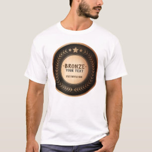 Camiseta MEDALHA Bronze Campeão IMPRESSÃO PERSONALIZADA DIY