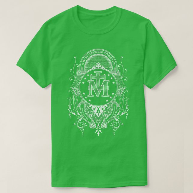 Camiseta Medalha Miraculosa Nossa Senhora de Graça Abençoou (Frente do Design)
