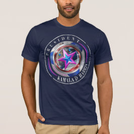Camiseta Medalhão de Carimbo e Harris-Walz