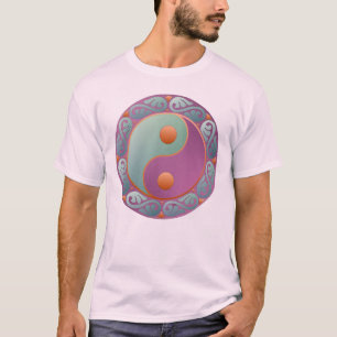Camiseta Medalhão Yin Yang Violeta Turquesa