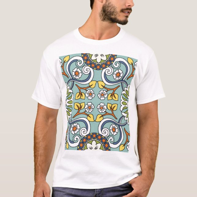 Camiseta Medallion Turkey Style Vintage Patterno (Frente)
