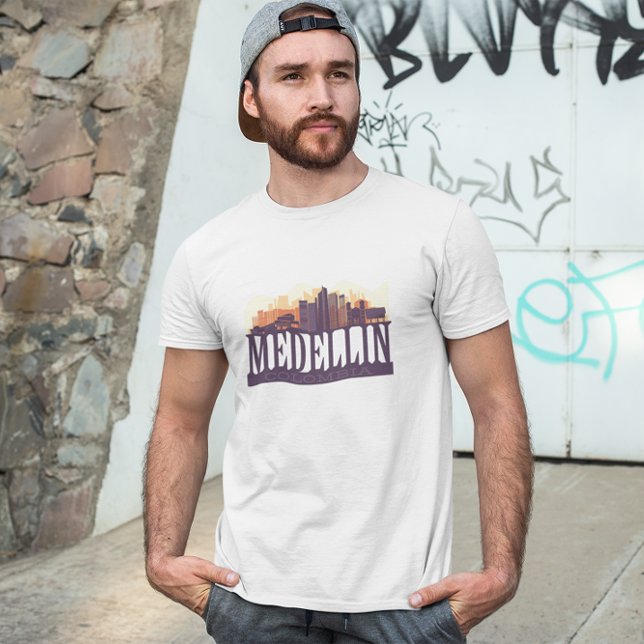 Camiseta Medellin Colombia Skyline City Souvenir (Medellin colombia city logo white t shirt)