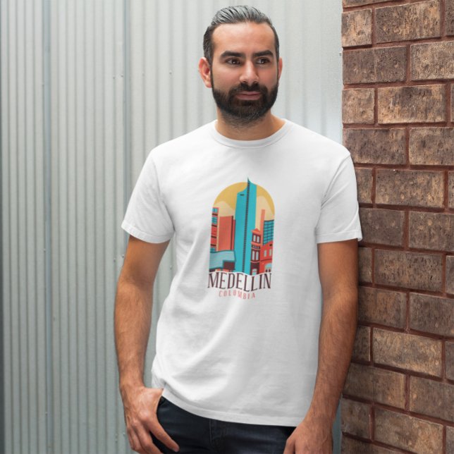 Camiseta Medellin Colombia Vintage Cityscape (medellin colombia city t shirt)