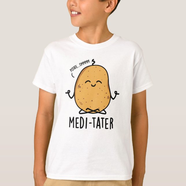 Camiseta Medi-tater Engraçado Meditando Batata (Frente)