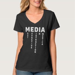 Camiseta Media Acronyme Mais Eficaz Distração Americana