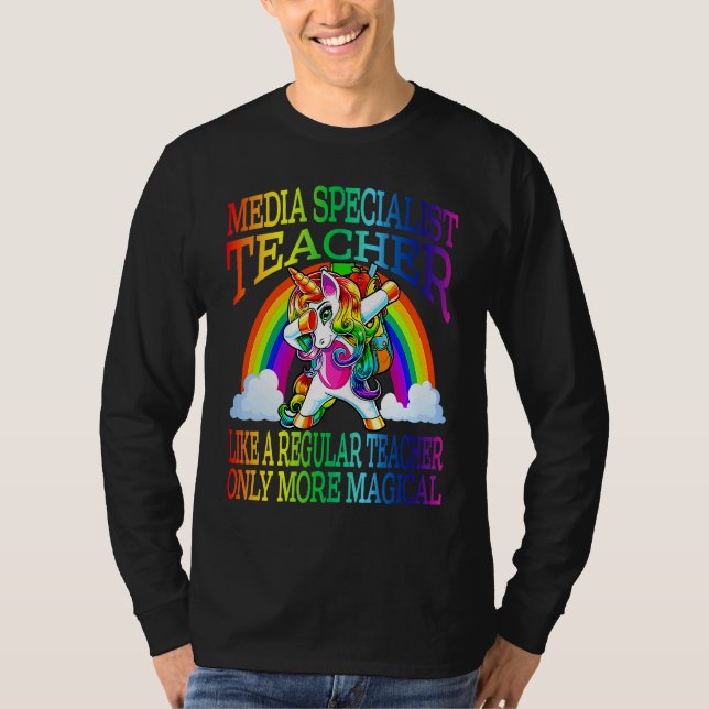 Camiseta Media Specialist Teacher Like A Regular Teacher On (Frente)