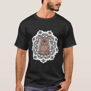 Camiseta Mediação do Bulldog Francês Yoga Mandala Graphic D