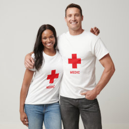 Camiseta MEDIC & Primeiros Socorros, Cruz, Ambulância, Médi