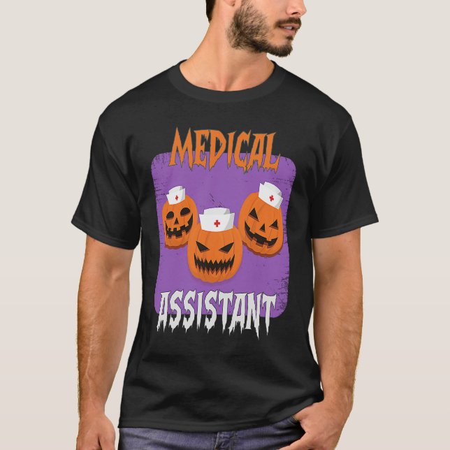 Camiseta Medical Assistant Boo Crew Halloween Cute Ghost Ha (Frente)