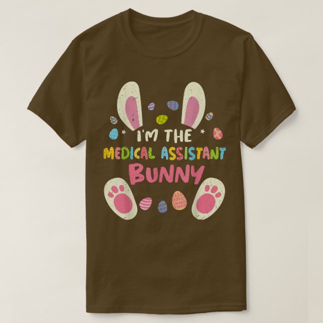 Camiseta Medical Assistant Easter Family Party Bunny Face C (Frente do Design)