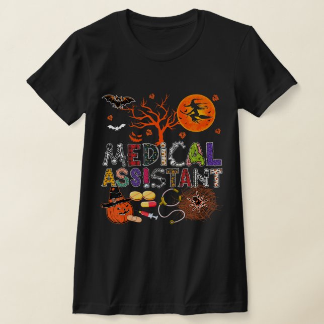 Camiseta Medical Assistant Halloween Zombie Costume Scary P (Postura )