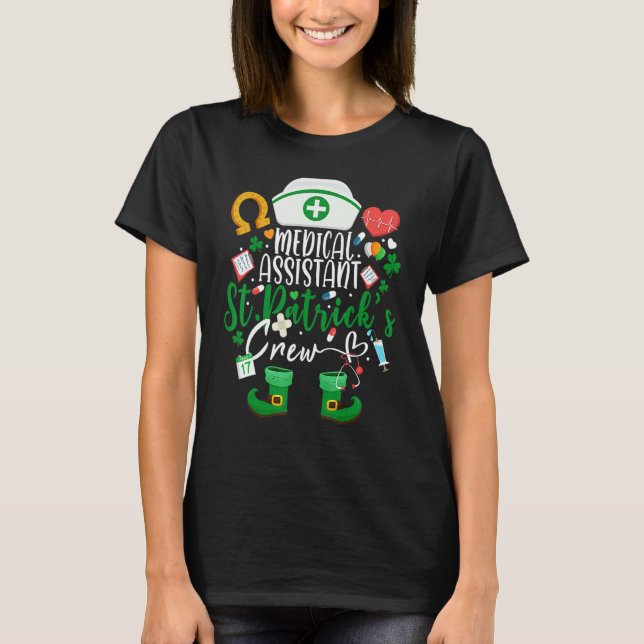 Camiseta Medical Assistant St Patrick's Day Nurse Crew Fami (Frente)
