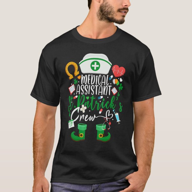 Camiseta Medical Assistant St Patrick's Day Nurse Crew Fami (Frente)