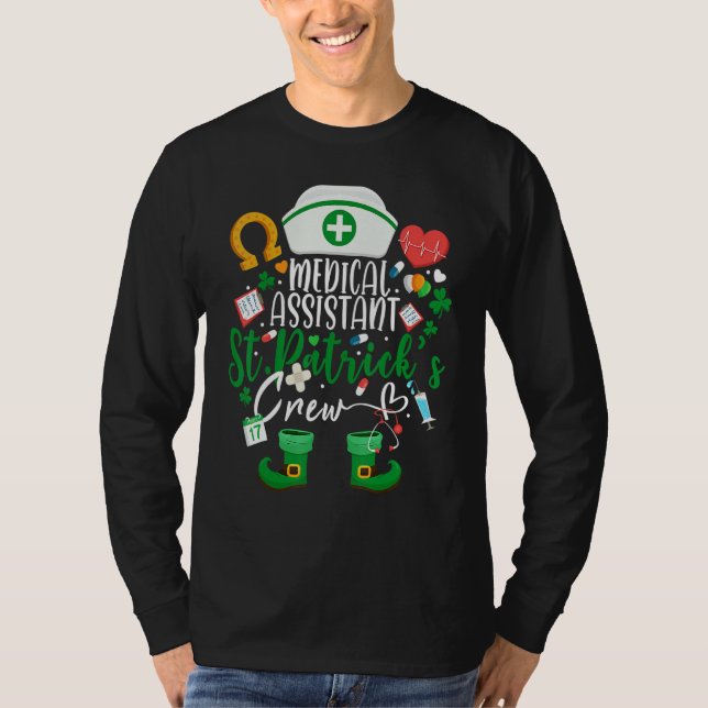 Camiseta Medical Assistant St Patrick's Day Nurse Crew Fami (Frente)