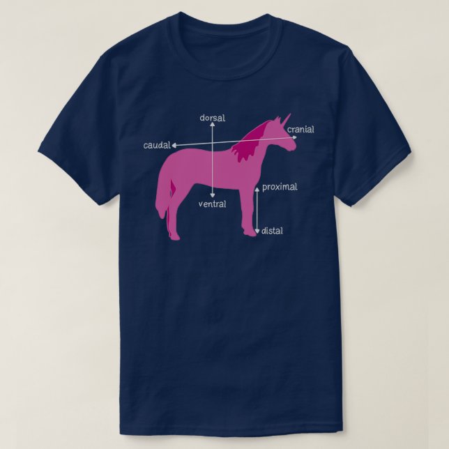 Camiseta Medical Dimensions Explained On A Unicorn (Frente do Design)
