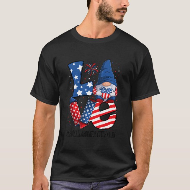 Camiseta Medical Laboratory Technician Love 4Th Of July Gno (Frente)