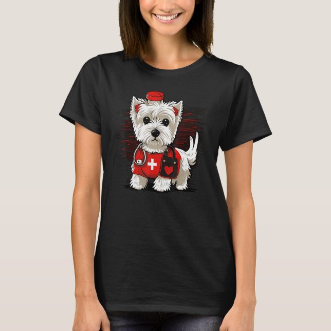 Camiseta Medical Nursing West Highland White Terrier on Nur (Frente)
