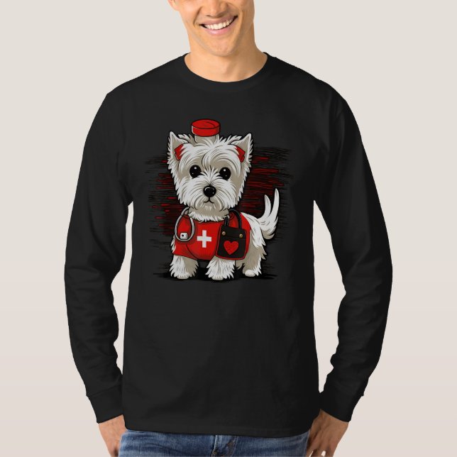 Camiseta Medical Nursing West Highland White Terrier on Nur (Frente)