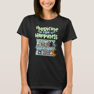 Camiseta medicamento para caixa de pílula de felicidade raç