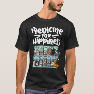 Camiseta medicamento para caixa de pílula de felicidade raç