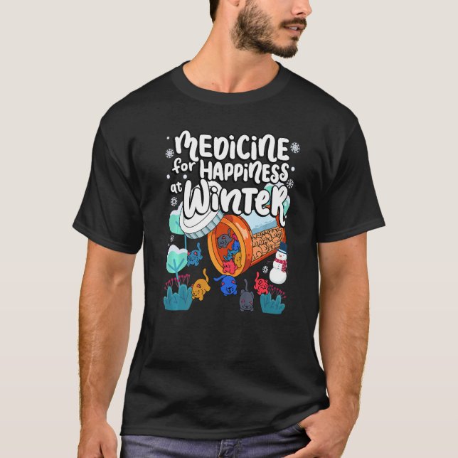 Camiseta Medicamento Para Felicidade No Comedor De Gomas De (Frente)