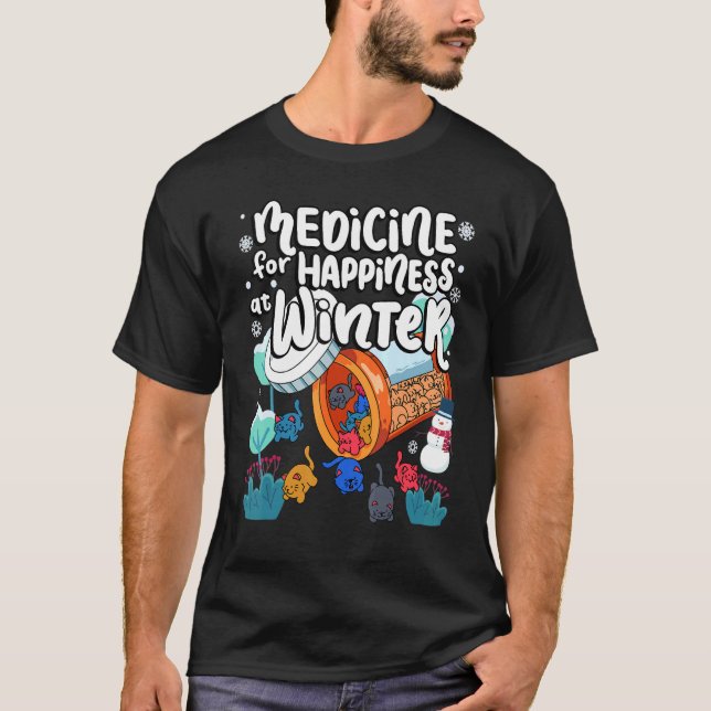 Camiseta Medicamento Para Felicidade No Comedor De Gomas De (Frente)