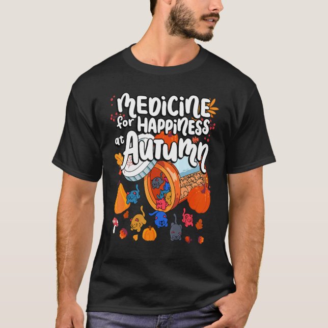 Camiseta Medicamento Para Felicidade No Outono Gummies De G (Frente)