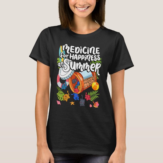 Camiseta Medicamento Para Felicidade No Verão Gummies Gommi (Frente)