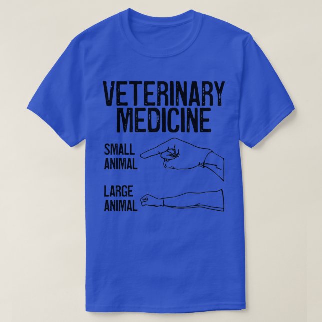 Camiseta Medicamento veterinário Pequeno/grande animal (Frente do Design)