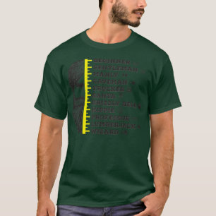 Camiseta Medição da escala de crescimento da barba
