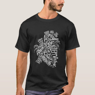 Camiseta Medicina de Arte Branca do Coração Anatômico