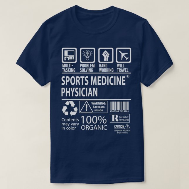 Camiseta Medicina Esportiva Trabalho Multitarefa Para Médic (Frente do Design)