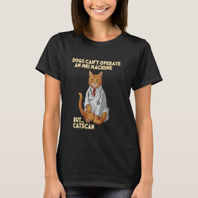 Camiseta Medicina Médica - Médico Gato, Gato Engraçado (Frente)