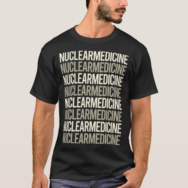 Camiseta Medicina Nuclear de Texto Branco (Frente)