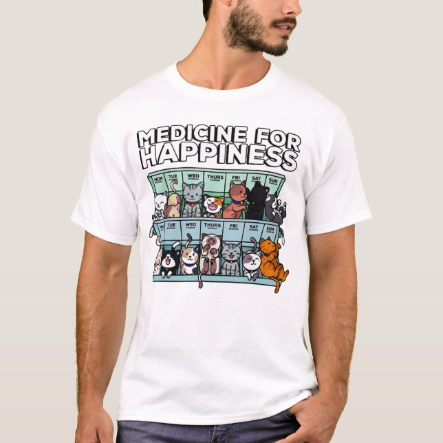 Camiseta Medicina para a felicidade (Frente)