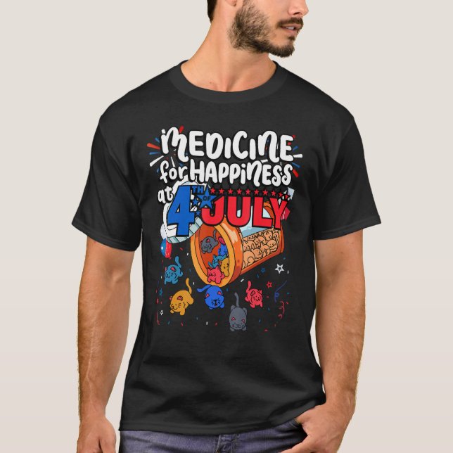 Camiseta Medicine For Happiness At 4th Of July Clowder (Frente)