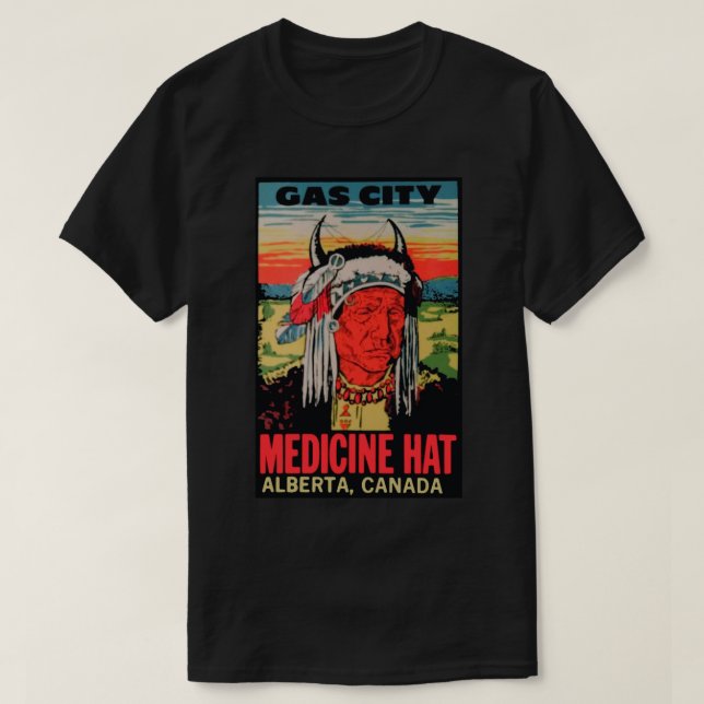 Camiseta Medicine Hat Alberta Canada Viagens vintage Decal  (Frente do Design)