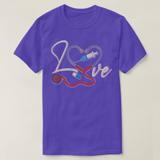 Camiseta Medicine Lover Stethoscope Medical Nurserita Hospi (Frente do Design)